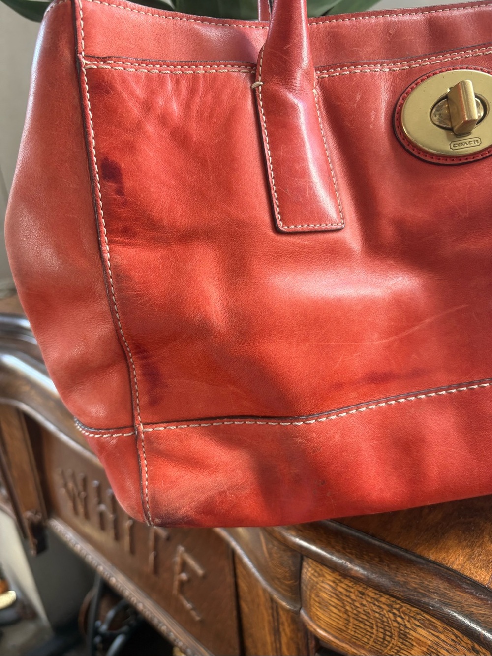 Coach orange Madeline Satchel shoulder bag - Picture 4 of 11